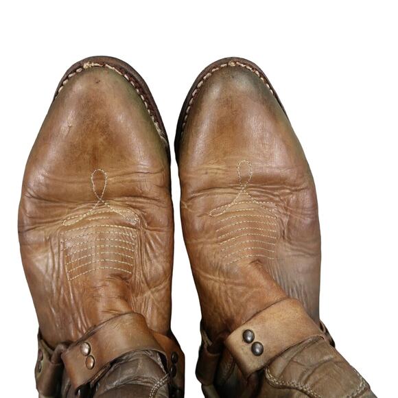 Freebird Boots Womens 10 Western Harness Zip Biker Distressed Leather FB-PLDIP - Picture 10 of 16